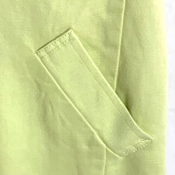 J. Jill Button Trench Jacket Linen Blend Long Sleeve Button Front PS Lime Green - Picture 3 of 12